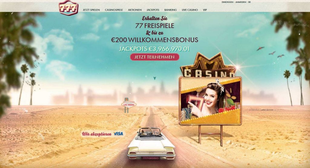 777 Casino Online bonus