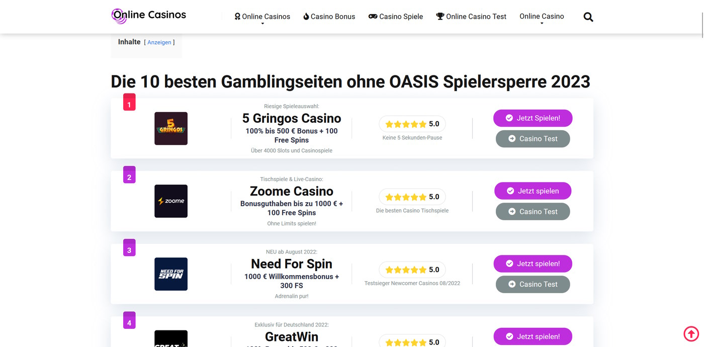 online casino ohne oasis sperrsystem