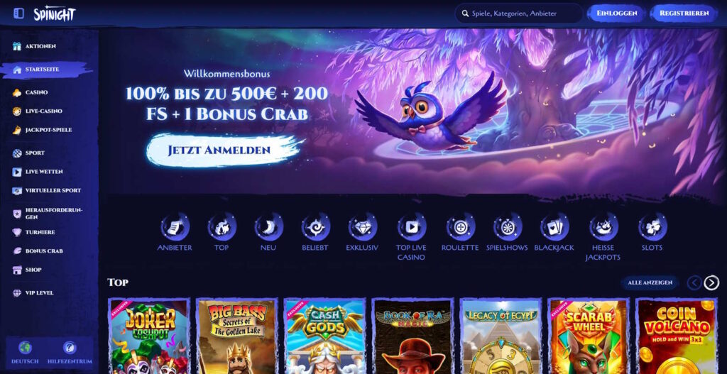 Spinight Casino Startseite