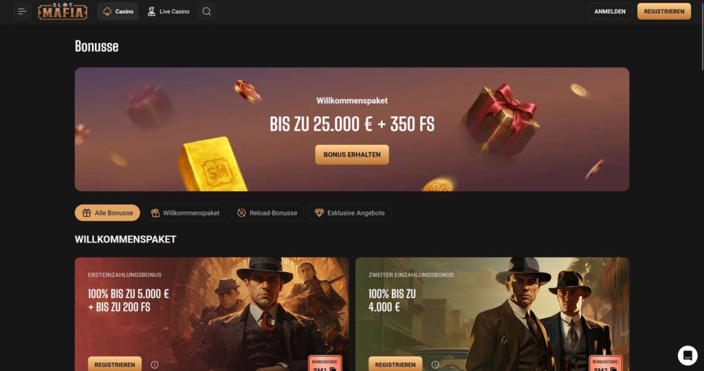 Slot Mafia Bonusangebote